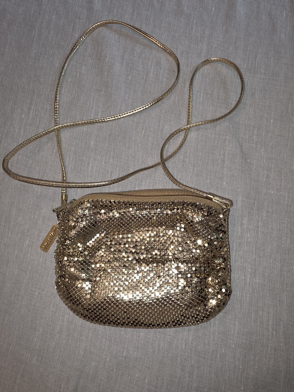 Metallic Gold Chain mail Crossbody Bag With Matching Coing Purse